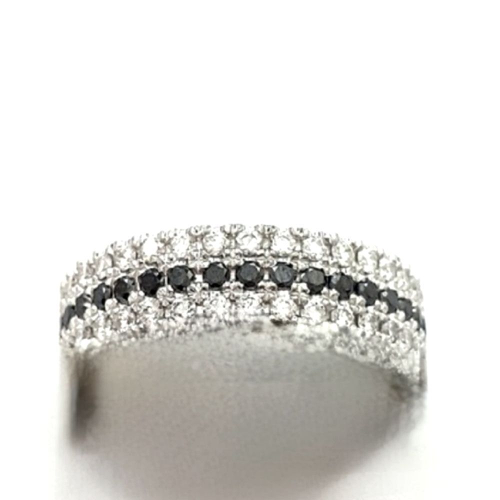 STS Silver Rhinestone‎ & Sapphire Wideband Ring
